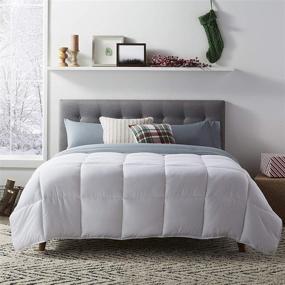img 3 attached to 🛏️ Hypoallergenic LUCID Alternative Comforter - All Season - 400 GSM - Ultra Soft - Queen Size - 8 Duvet Loops - Machine Washable