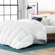 🛏️ hypoallergenic lucid alternative comforter - all season - 400 gsm - ultra soft - queen size - 8 duvet loops - machine washable logo