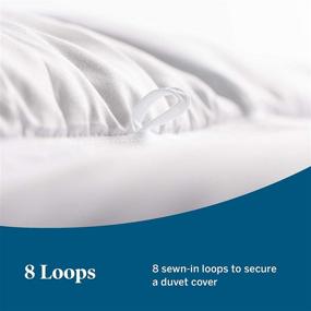 img 2 attached to 🛏️ Hypoallergenic LUCID Alternative Comforter - All Season - 400 GSM - Ultra Soft - Queen Size - 8 Duvet Loops - Machine Washable