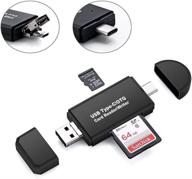 📸 high-speed memory card reader with sd/micro sd card reader, micro usb otg to usb 2.0 adapter for pcs, notebooks, smartphones/tablets with otg function logo