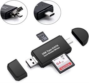 img 1 attached to 📸 High-Speed Memory Card Reader with SD/Micro SD Card Reader, Micro USB OTG to USB 2.0 Adapter for PCs, Notebooks, Smartphones/Tablets with OTG Function
