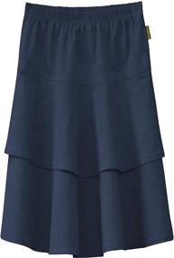 img 3 attached to 👗 Stylish Lightweight Layered Stonewash Girls' Skirts & Skorts by BabyO