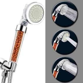 img 1 attached to 🚿 High Pressure Handheld Showerhead with 3 Mode Spray Function - Easy to Install for the Ultimate Shower Experience, Water Saving Spa Filter Shower Head Beneficial for Dry Hair & Skin