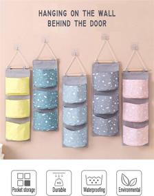 img 1 attached to 📦 2-Pack Gray Over The Door Hanging Storage Pockets Organizer, Linen Cotton Fabric Wall Door Closet 10-Pockets Home Organizer for Bedroom & Bathroom - AARAINBOW