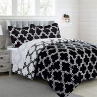 🛏️ black luxurious microfiber printed comforter set - queen size - soft, comfortable, and machine washable logo