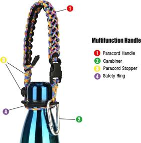 img 3 attached to 🚰 Versatile Greant Paracord Handle for Swell, MIRA, Simple Modern & More - Cola Shaped Water Bottle Carrier with Swell Water Bottle Strap - Fits 12oz, 17oz and 25 oz bottles