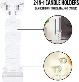 img 3 attached to 🕯️ Enhance Your Décor with Elle’s Corner 2-in-1 Glass Taper Candle Holders and Tealight Candle Holders