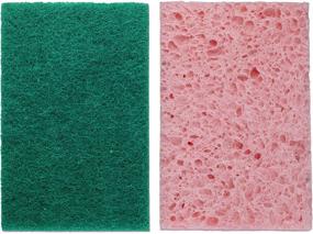 img 1 attached to 🧽 12 Pack of Elite Selection Non-Scratch Kitchen Sponges – Heavy Duty Cellulose Scrubbing Sponges for Kitchens, Bathrooms, Housework, and More - [Pink]