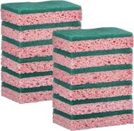 🧽 12 pack of elite selection non-scratch kitchen sponges – heavy duty cellulose scrubbing sponges for kitchens, bathrooms, housework, and more - [pink] logo