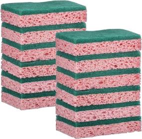 img 3 attached to 🧽 12 Pack of Elite Selection Non-Scratch Kitchen Sponges – Heavy Duty Cellulose Scrubbing Sponges for Kitchens, Bathrooms, Housework, and More - [Pink]