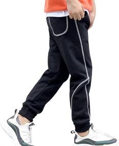 img 4 attached to 👖 Comfy and Stylish Rysly Cotton Sweatpants for Boys - Casual and Tapered Clothing