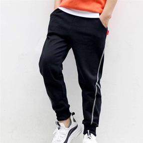 img 3 attached to 👖 Comfy and Stylish Rysly Cotton Sweatpants for Boys - Casual and Tapered Clothing