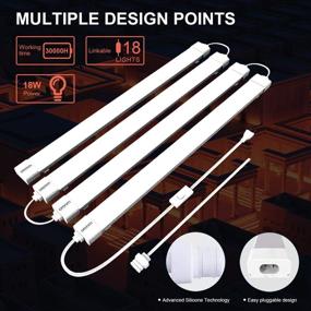 img 2 attached to 💡 Linkable Waterproof LED Tube Light 2FT 18W 5000K with Switch Cord - Easy Installation on Ceiling or Wall, No Wiring Needed - Ideal for LED Garage, Cabinet, and Shop Lighting (2FT)