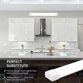 img 3 attached to 💡 Linkable Waterproof LED Tube Light 2FT 18W 5000K with Switch Cord - Easy Installation on Ceiling or Wall, No Wiring Needed - Ideal for LED Garage, Cabinet, and Shop Lighting (2FT)