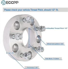 img 3 attached to 🔧 ECCPP 4X 1.25 дюйма 5 отверстий Хабцентрические колесные дистанционные кольца 5x5 к 5x5 5x127мм к 5x127мм Шаг резьбы 1/2" подходит для Commander 2006-2010 и Grand Cherokee 2005-2010.