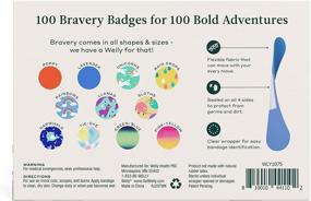 img 2 attached to 🩹 Welly Bravery Badge Box - 100 Count, Assorted Shapes and Patterns Adhesive Flexible Fabric Bandages for Minor Cuts, Scrapes, and Wounds