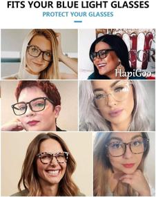 img 3 attached to 👓 Повышение комфорта зрения: 4-пакета квадратных очков с блокировкой синего света для женщин и мужчин, идеальный набор компьютерных очков против усталости глаз