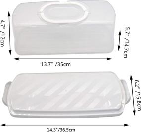 img 3 attached to 🍞 FEOOWV Portable Plastic Rectangular Loaf Bread Box: Sturdy Bread Keeper for Easy Carrying and Storing of Loaf Cakes, Banana Bread, and Quick Breads (White)