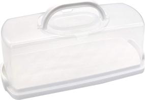 img 4 attached to 🍞 FEOOWV Portable Plastic Rectangular Loaf Bread Box: Sturdy Bread Keeper for Easy Carrying and Storing of Loaf Cakes, Banana Bread, and Quick Breads (White)