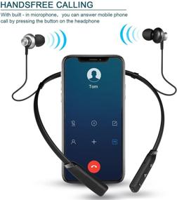 img 3 attached to Наушники BLUEEAR с беспроводным подключением: Bluetooth 5.0, влагозащита IPX6, 16 часов воспроизведения, шумоподавляющий микрофон CVC 6.0 - идеально подходят для занятий в спортзале, бега и активных видов спорта.