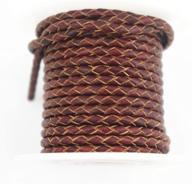 📿 glory qin 5 yard round folded bolo braided genuine leather cord: ideal for bracelet & jewelry making (vintage brown, 3mm) logo