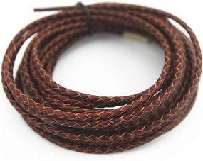 img 1 attached to 📿 Glory Qin 5 Yard Round Folded Bolo Braided Genuine Leather Cord: Ideal for Bracelet & Jewelry Making (Vintage Brown, 3mm)