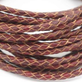 img 3 attached to 📿 Glory Qin 5 Yard Round Folded Bolo Braided Genuine Leather Cord: Ideal for Bracelet & Jewelry Making (Vintage Brown, 3mm)