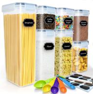 🍽️ buways 7-piece airtight food storage container set with labels, marker, and spoon - bpa-free - kitchen and pantry organization containers логотип