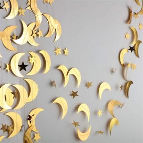 img 2 attached to Gold Glitter Star Moon Paper Garland Banner – Graduation Class of 2020 Congrats Grad, Wedding, Birthday Decoration – Festival Party Hanging Décor (130 Feet)