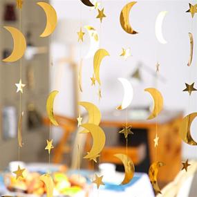img 1 attached to Gold Glitter Star Moon Paper Garland Banner – Graduation Class of 2020 Congrats Grad, Wedding, Birthday Decoration – Festival Party Hanging Décor (130 Feet)