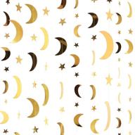 золотой гирлянда из бумажных звезд и луны с блестками – поздравления с выпуском 2020 года, декорация для свадьбы, дня рождения – украшение для фестиваля и вечеринки (130 футов) логотип