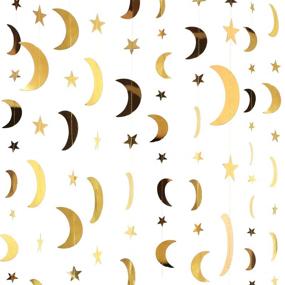 img 4 attached to Gold Glitter Star Moon Paper Garland Banner – Graduation Class of 2020 Congrats Grad, Wedding, Birthday Decoration – Festival Party Hanging Décor (130 Feet)