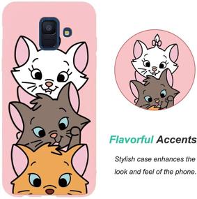 img 3 attached to Eouine Silicone Pink Phone Case for Samsung Galaxy A6 🐱 2018 – Ultra Slim, Shockproof Cover with Cat Pattern for Women