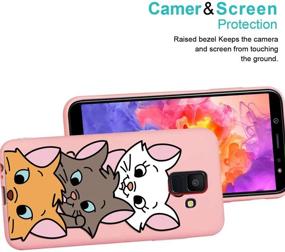 img 1 attached to Eouine Silicone Pink Phone Case for Samsung Galaxy A6 🐱 2018 – Ultra Slim, Shockproof Cover with Cat Pattern for Women