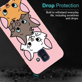 img 2 attached to Eouine Silicone Pink Phone Case for Samsung Galaxy A6 🐱 2018 – Ultra Slim, Shockproof Cover with Cat Pattern for Women