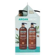 🧴 argan magic shine boosting shampoo & moisturizing conditioner duo - gentle cleansing, enhances shine, frizz control, hydration restoration, detangling - made in usa, paraben-free, cruelty-free (32 oz) logo