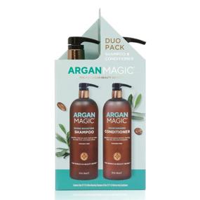 img 4 attached to 🧴 Argan Magic Shine Boosting Shampoo & Moisturizing Conditioner Duo - Gentle Cleansing, Enhances Shine, Frizz Control, Hydration Restoration, Detangling - Made in USA, Paraben-Free, Cruelty-Free (32 oz)