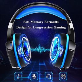 img 1 attached to 🎧 Enhanced Gaming Experience: Noise Cancelling Over Ear Gaming Headset with Microphone for PS4 Xbox One PC PS5 Controller - Flip-to-Mute Feature, Bass Surround & Lightweight Design