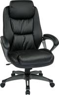 🪑 premium black office star executive eco leather chair: coil spring seat, padded arms, titanium coated base logo