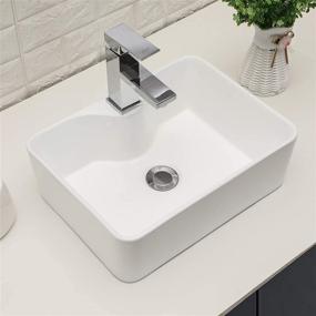 img 3 attached to 💦 Lordear 16"x12" Bathroom Vessel Sink: Elegant White Porcelain Ceramic Art Basin with Faucet Hole for Modern Vanity