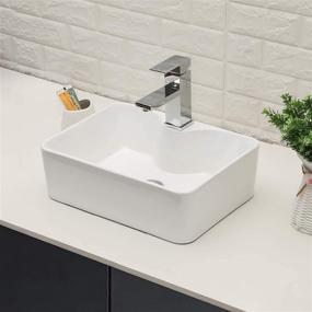 img 2 attached to 💦 Lordear 16"x12" Bathroom Vessel Sink: Elegant White Porcelain Ceramic Art Basin with Faucet Hole for Modern Vanity