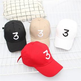 img 1 attached to IVYRISE Chance Baseball Caps, Rapper Number 🧢 3 Adjustable Cotton Sunbonnet Plain Hat with Strap