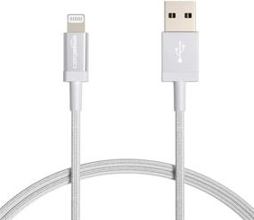 img 4 attached to Silver Nylon USB-A to Lightning Cable Cord - 3-Ft MFi Certified Charger for Apple iPhone, iPad - Amazon Basics