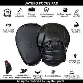 img 3 attached to Glorious Punch Mitts Speed Focus Bags - Jayefo Punching MMA Muay Thai Boxing Pads, Curved Gloves Training Hand Target for Kids, Youth, Men & Women Kickboxing