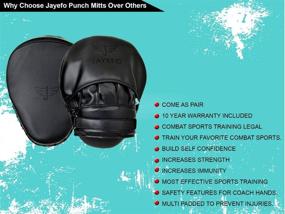 img 1 attached to Glorious Punch Mitts Speed Focus Bags - Jayefo Punching MMA Muay Thai Boxing Pads, Curved Gloves Training Hand Target for Kids, Youth, Men & Women Kickboxing