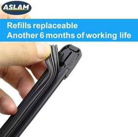 img 3 attached to 🌧️ ASLAM Type-G 22" + 22" Windshield Wipers: All-Season Replacement Blades with Double Service Life (Set of 2)