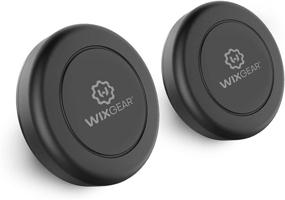 img 4 attached to WixGear Universal Magnetic Car Mount Holder for Cell Phones and Mini Tablets - Flat Stick On, 2 Pack