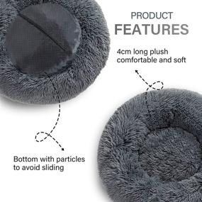 img 2 attached to MoMoPal Calming Round Pet Bed for Dogs and Cats - Anti-Anxiety Washable Faux Fur Dog Bed, Ideal for Small, Medium, and Large Pets