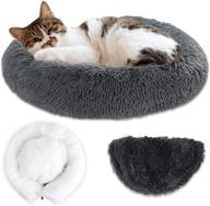 momopal calming round pet bed for dogs and cats - anti-anxiety washable faux fur dog bed, ideal for small, medium, and large pets logo