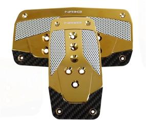img 1 attached to 🔴 NRG Innovations PDL-450CG Red Aluminum Sport Pedal featuring Chrome Gold Carbon AT